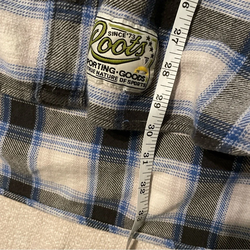 Roots Hooded Plaid Flannel Vest with Blue Accents 2XLT